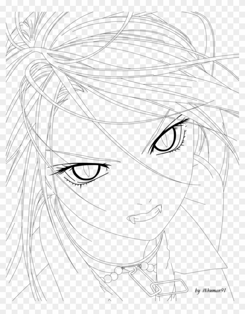 Rosario Vampire Moka Coloring Pages - Line Art Clipart