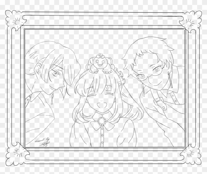 I Did Another Lineart Of The Collab Café Poster - Line Art Clipart