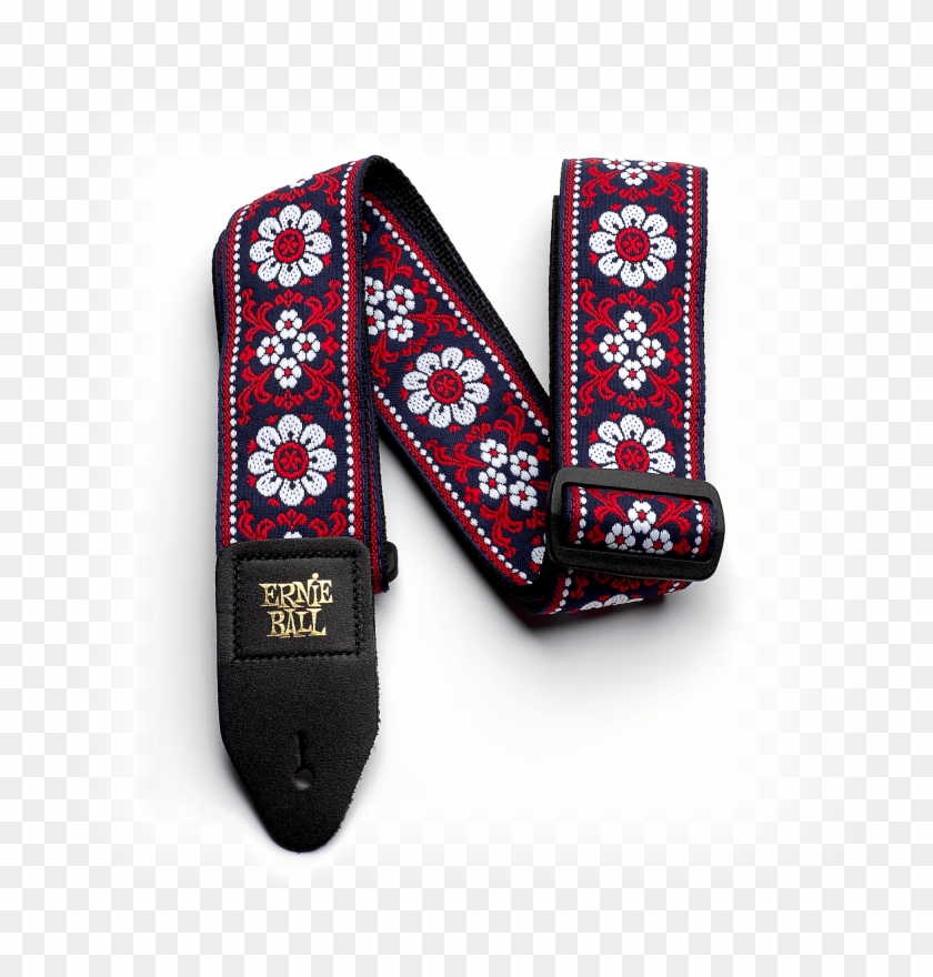 Midnight Blossom Jacquard Guitar Strap Clipart