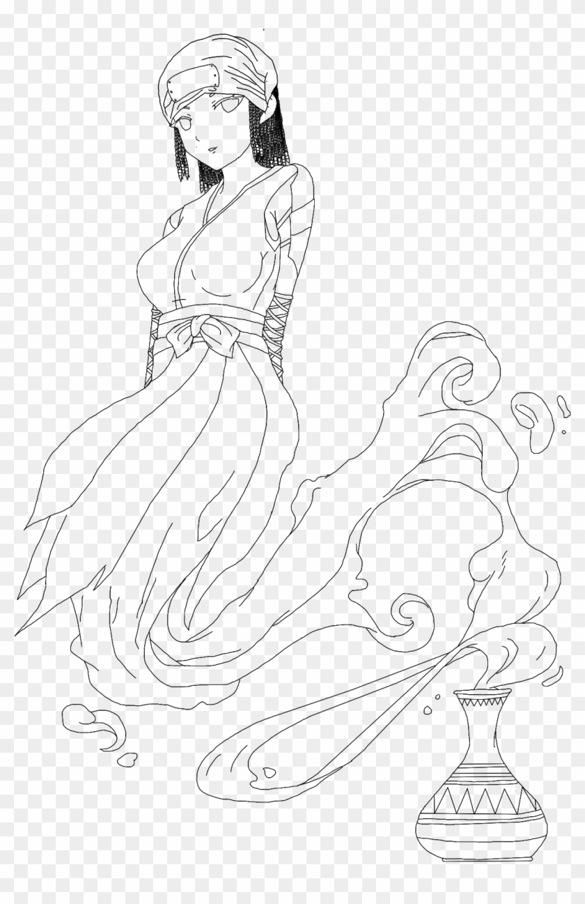 #genie #gypsy #naruto #oc #lineart Naruto Oc, I Love - Line Art Clipart #5437014