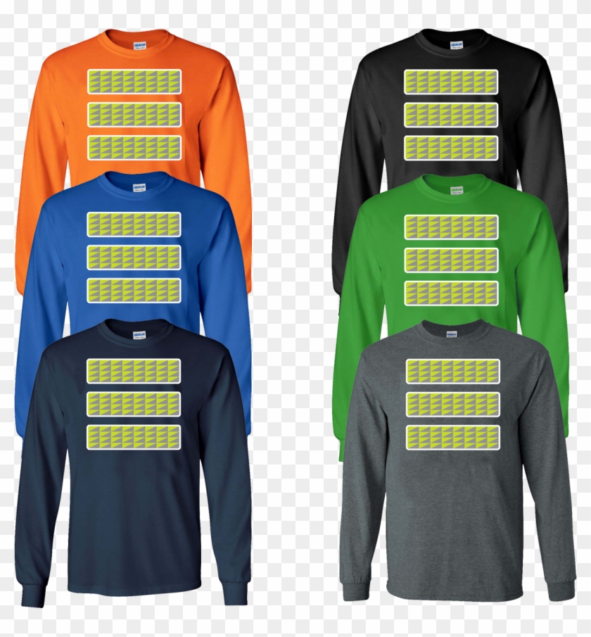 Long Sleeve T Shirt Safety Stripes Yellow / Grey Triangle - Sweater Clipart #5437173