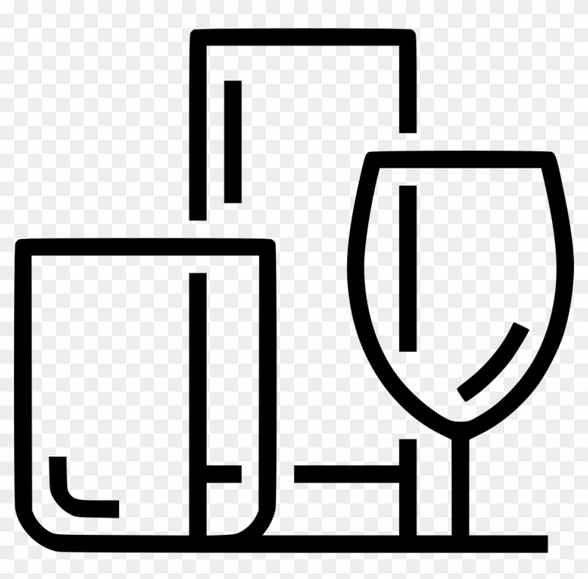 Kitchen Icon Png - Glassware Black And White Icon Clipart