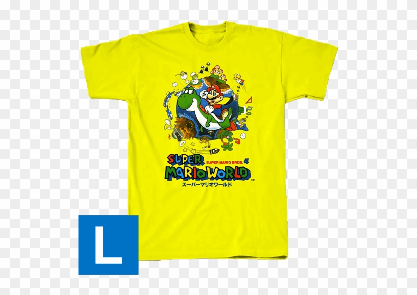 Apparel, T-shirts - Super Mario World Mario To Yoshi No Bouken Land Clipart