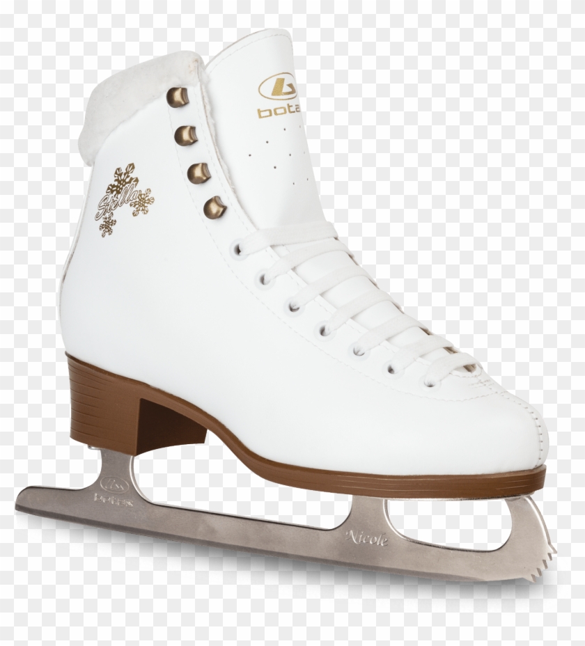Botas Stella White Ice Skates - Botas Stella Figure Skates Clipart #5437477