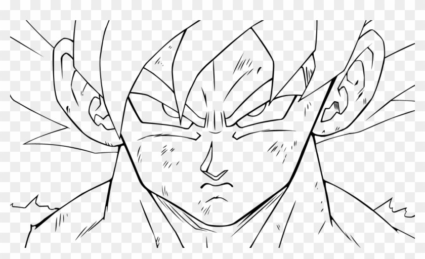 7 Goku Lineart Easy For Free Download On Ayoqq - Cara De Goku Ssj2 Clipart