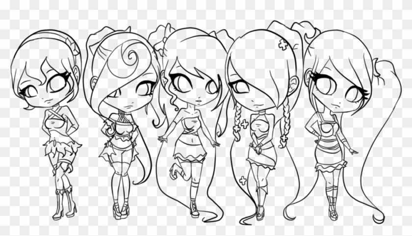 Group Chibi Girl Base Clipart 5437715 Pikpng