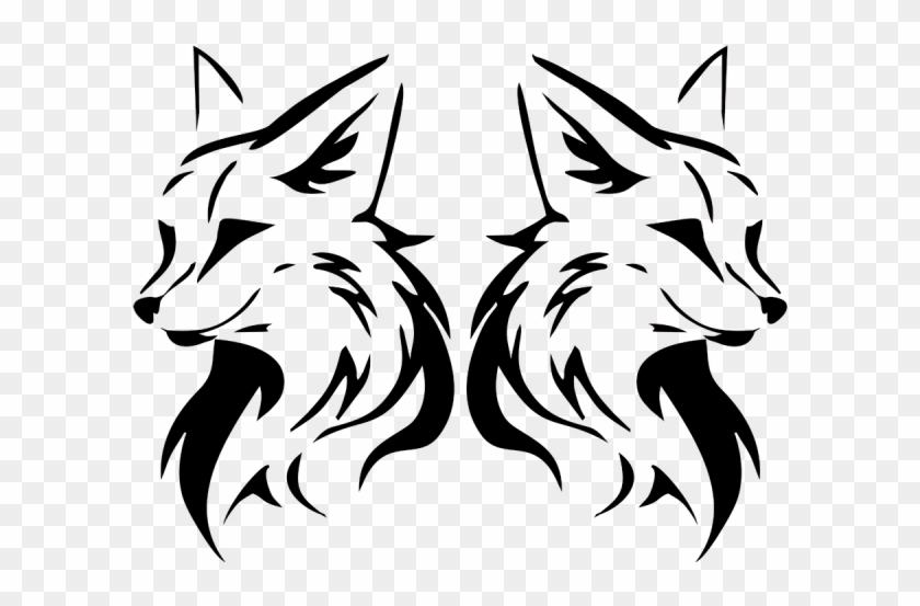 Fox Racing Sticker - Tribal Fox Clipart