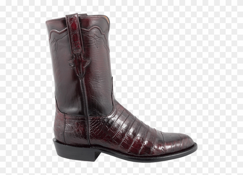 Lucchese Men's Black Cherry Ultra Caiman Crocodile - Cowboy Boot Clipart