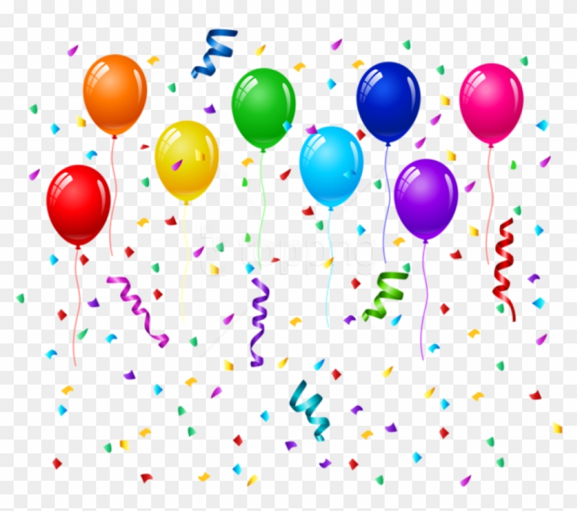Download Images Background Toppng - Balloons And Confetti Png Clipart #5438960