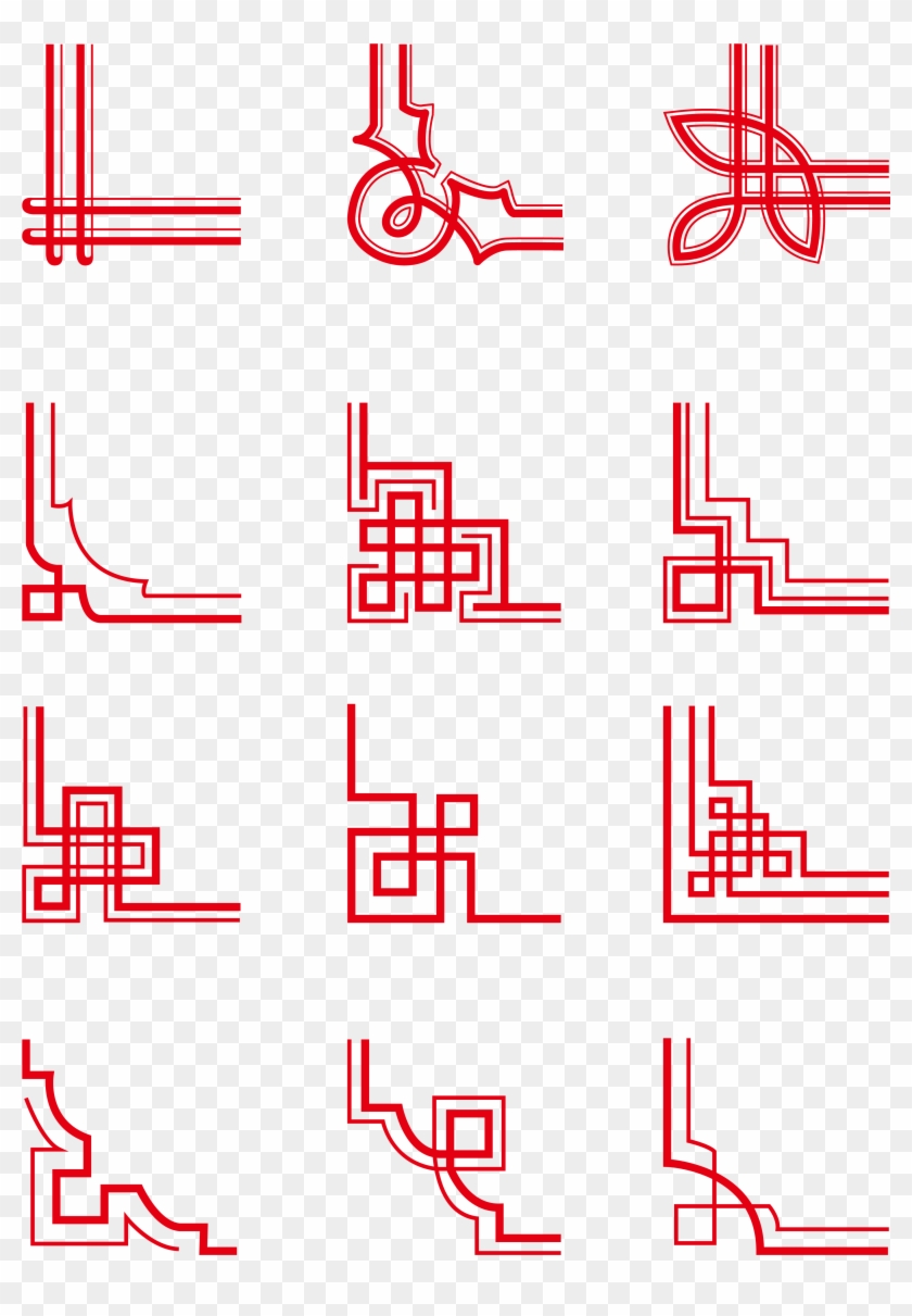 Chinese Red New Year Border Festive Chevron Png And - Vector Graphics Clipart