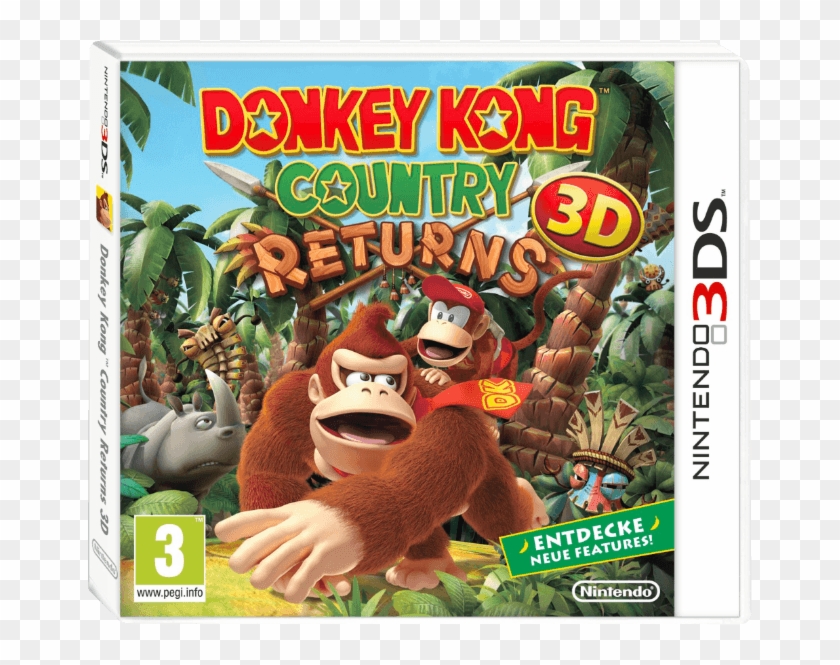 On Aime Nintendo Games Donkey Country Returns 3d Nl - Donkey Kong Nintendo 3ds Clipart