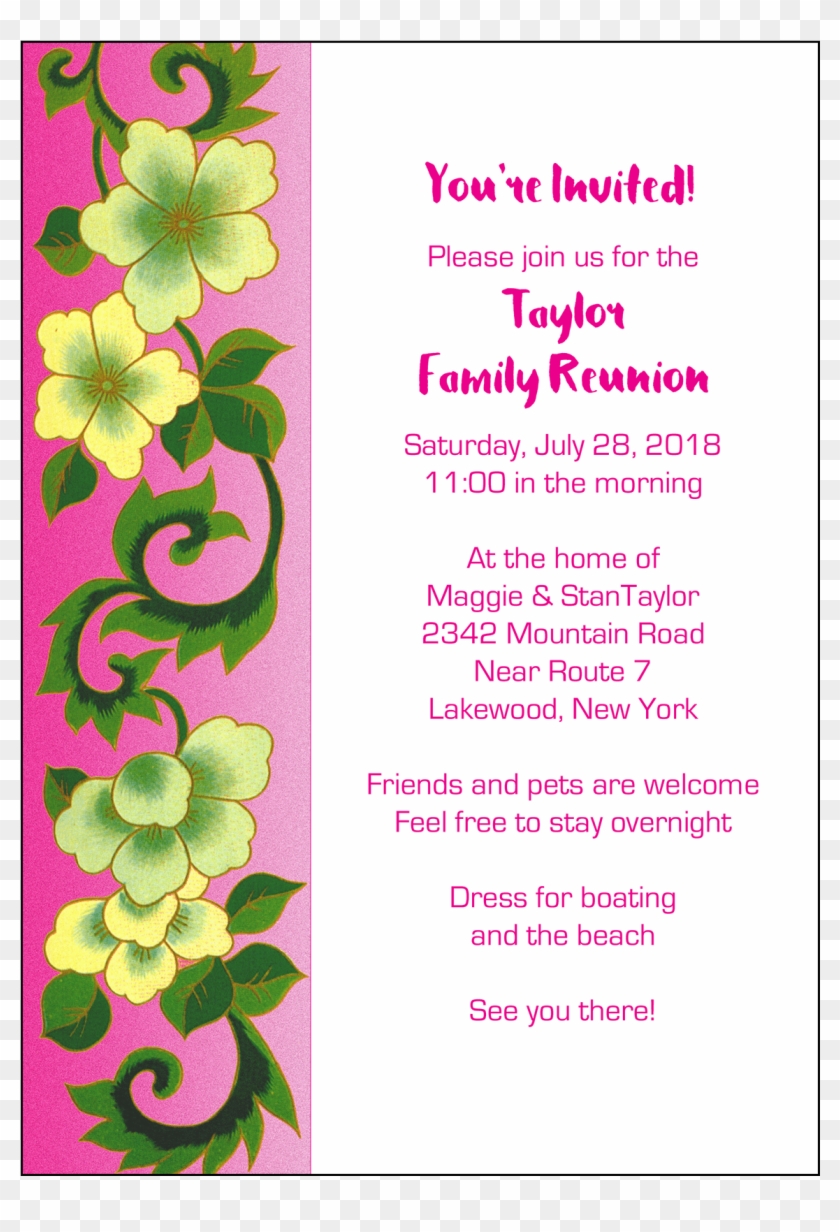 Family Reunion Invitation - Sample Announcement Of Burial Clipart #5440537