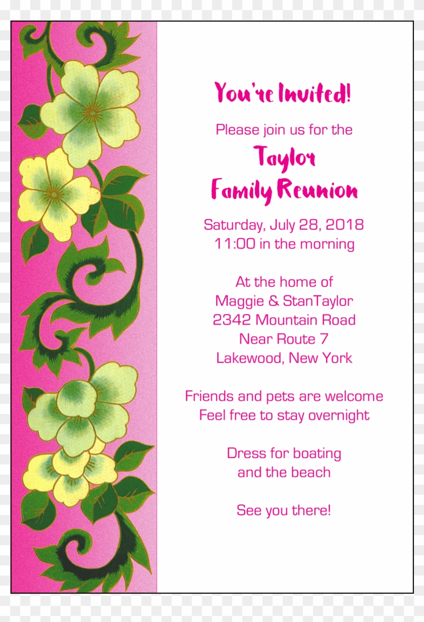 Family Reunion Invitation - Sample Announcement Of Burial Clipart