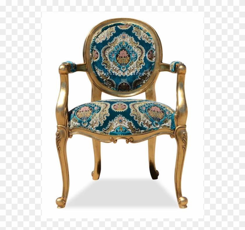 Armchair Drawing Baroque - Gold Sofa Victorian Royal Damask Fabric Rococo Sofa Clipart #5441143