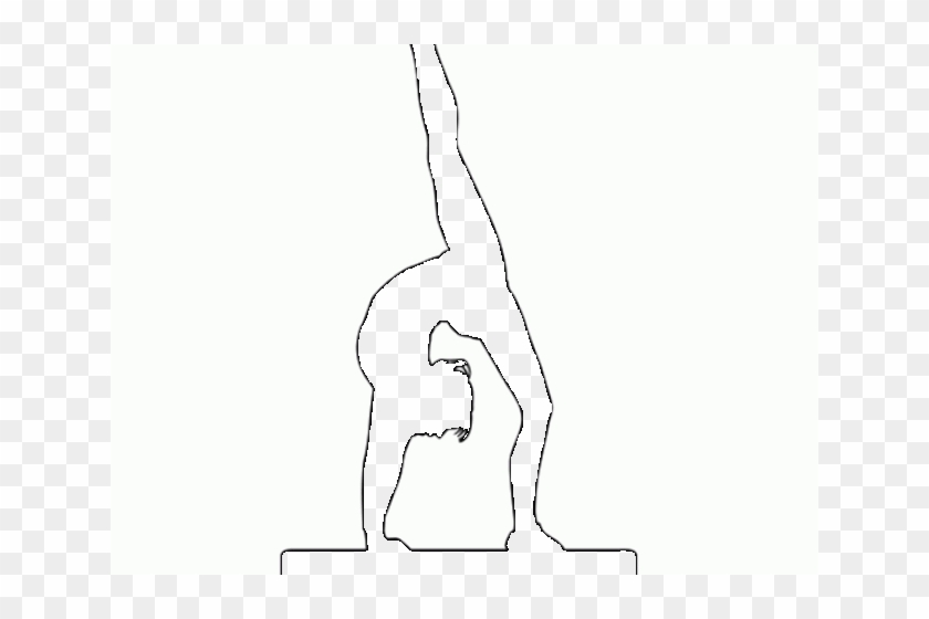 Gymnast Silhouette On Beam Clipart , Png Download - Black And White Gymnast Transparent Png #5441464