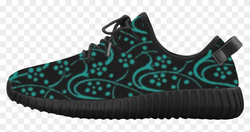 Vintage Swirl Floral Teal Turquoise Black Grus Women's - Shoe Tessellation Clipart