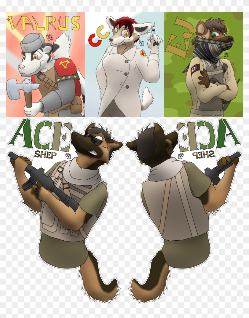 Furries In Uniform - Cartoon Clipart