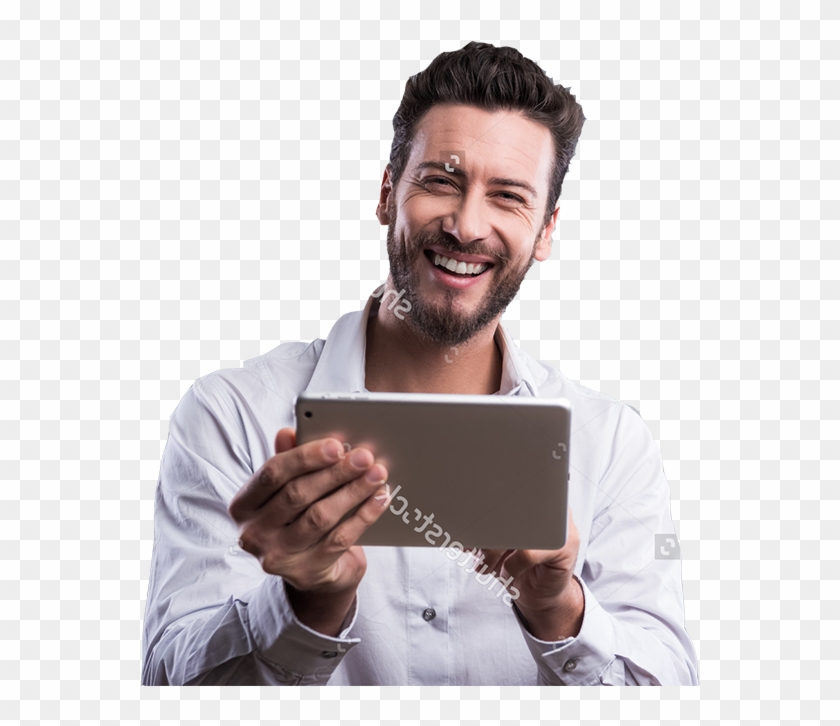 Guy Smiling 2 - Tablet Computer Clipart