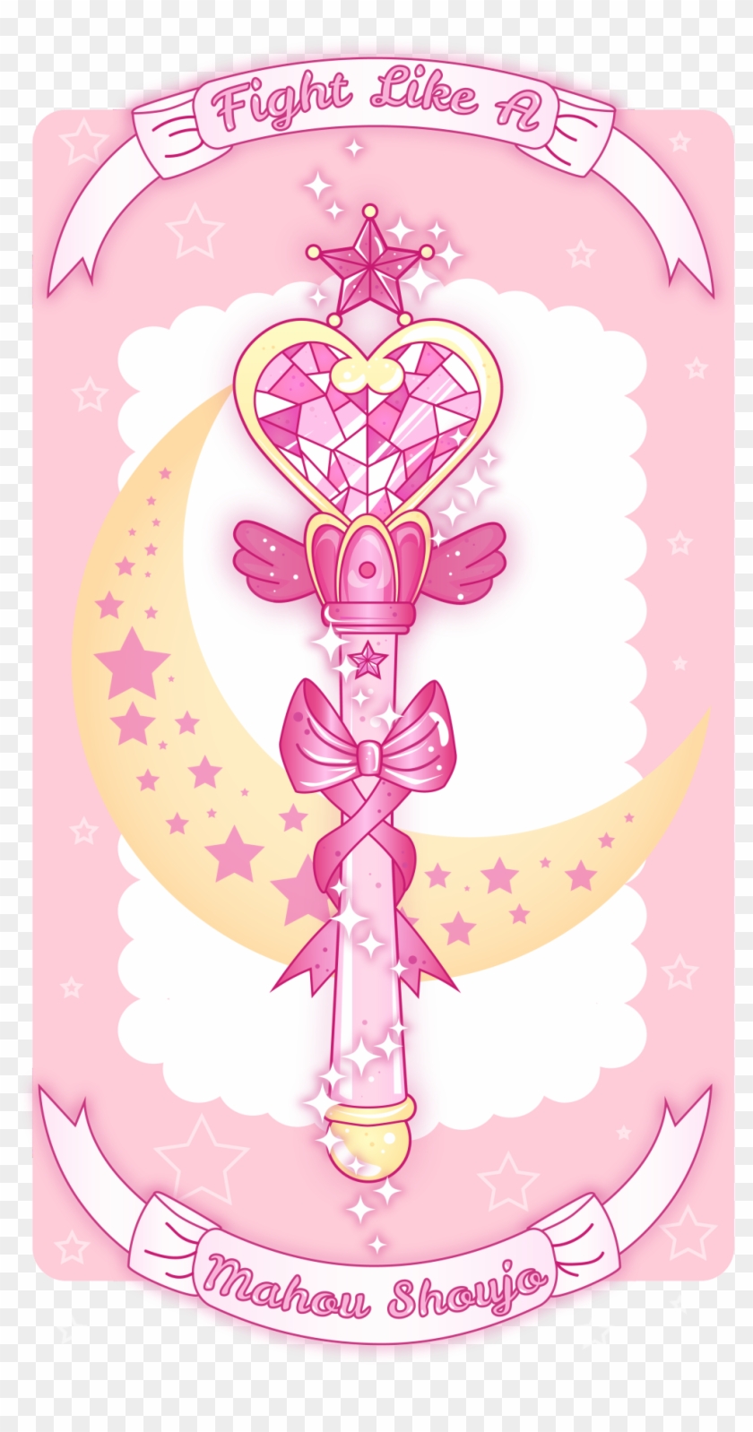 Fight Like A Girl Png - Magical Girl Wand Designs Clipart
