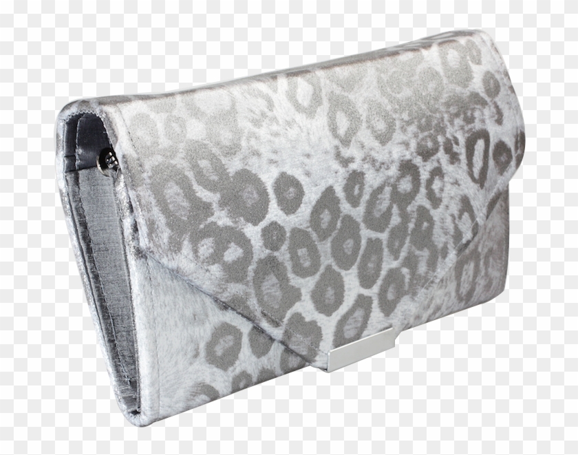 Mini Silver Animal Print Clutch Bag - Handbag Clipart