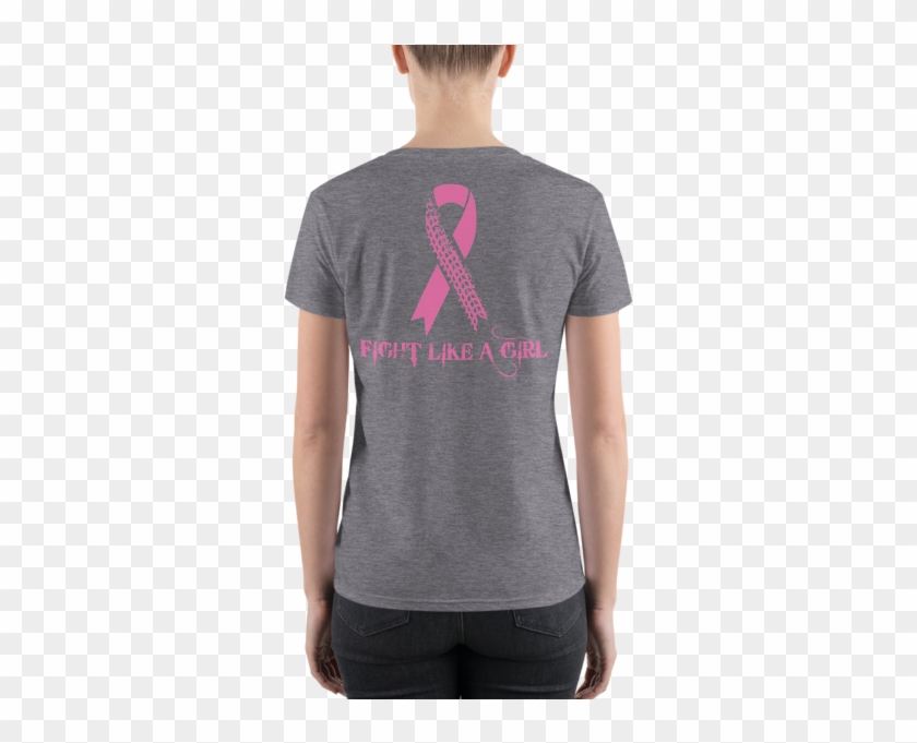 Fight Like A Girl Deep V-neck Tee - T-shirt Clipart