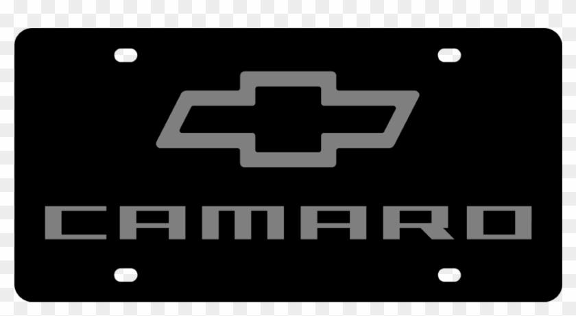 Camaro Black License Plate - Poster Clipart #5444085