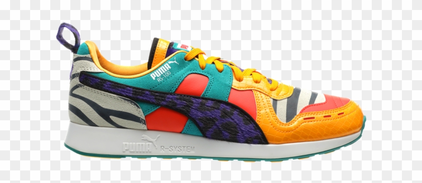 Puma Rs-100 White/zinnia/cherry Tomato - Puma Animal Print Clipart