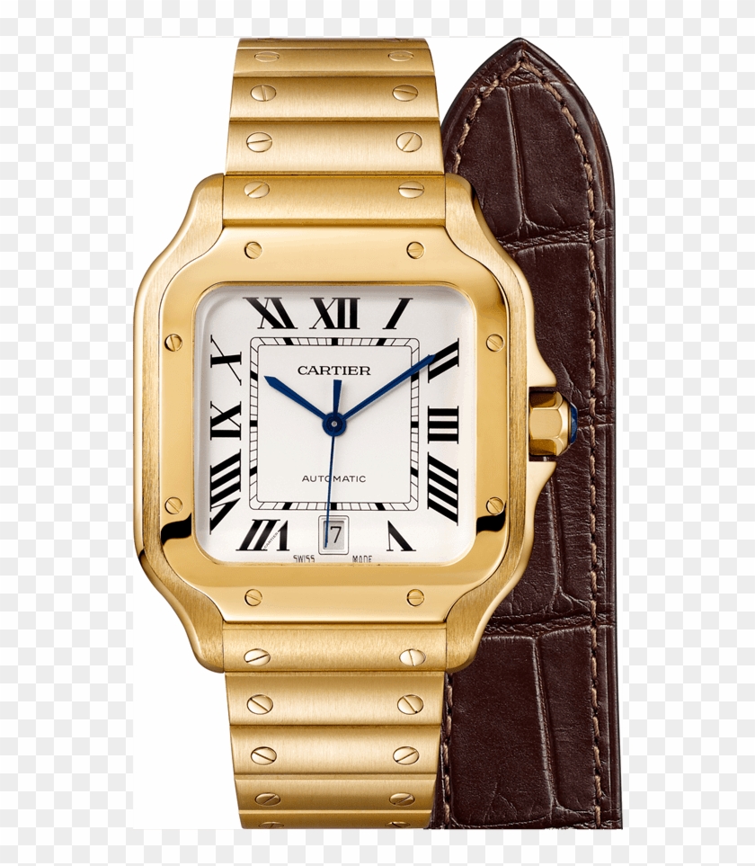 Cartier Santos De Cartier Wgsa0009 - Mens Gold Cartier Watch Clipart #5444721