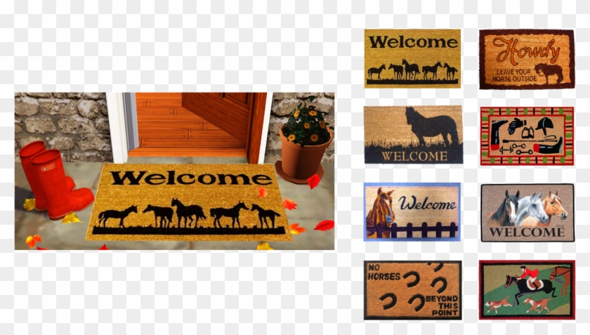 Small Equestrian Door Mat Set - Poster Clipart #5444936
