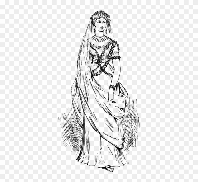 Vintage Lady Fashion Antique Old Woman - Vintage Woman Illustration Png Clipart