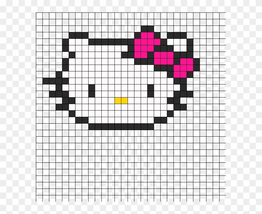 Hello Kitty Head Perler Bead Pattern / Bead Sprite - Perler Beads Hello Kitty Pattern Clipart #5445174