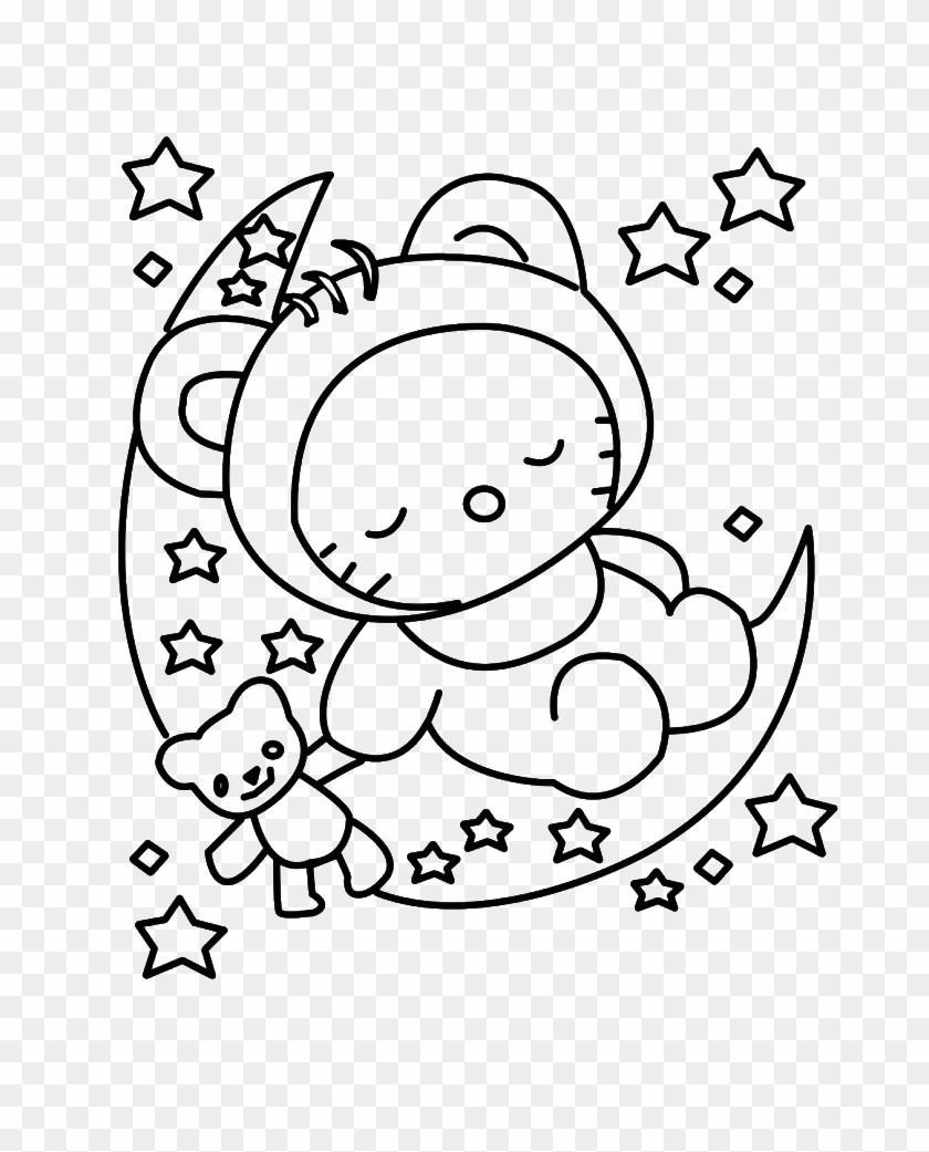 Svg Royalty Free Stock Drawing Printables Hello Kitty - Cartoon Clipart #5445559