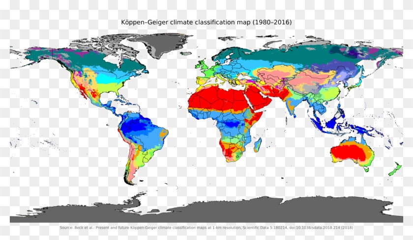 Köppen-geiger Climate Classification Map By Beck Et - World Koppen Climate Map Clipart #5446305