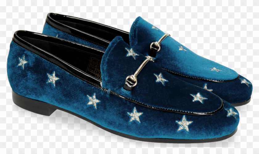 Loafers Scarlett 1 Velluto Chine Embroidery Stars - Slip-on Shoe Clipart