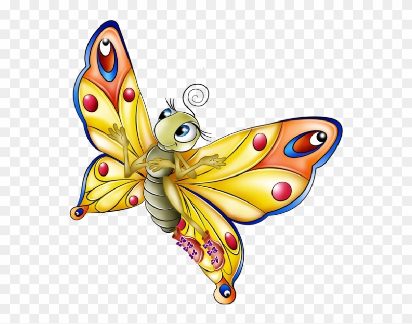 Very Colourful Butterfly Cartoon Images - Butterfly Cartoon Images Png Clipart #5447114