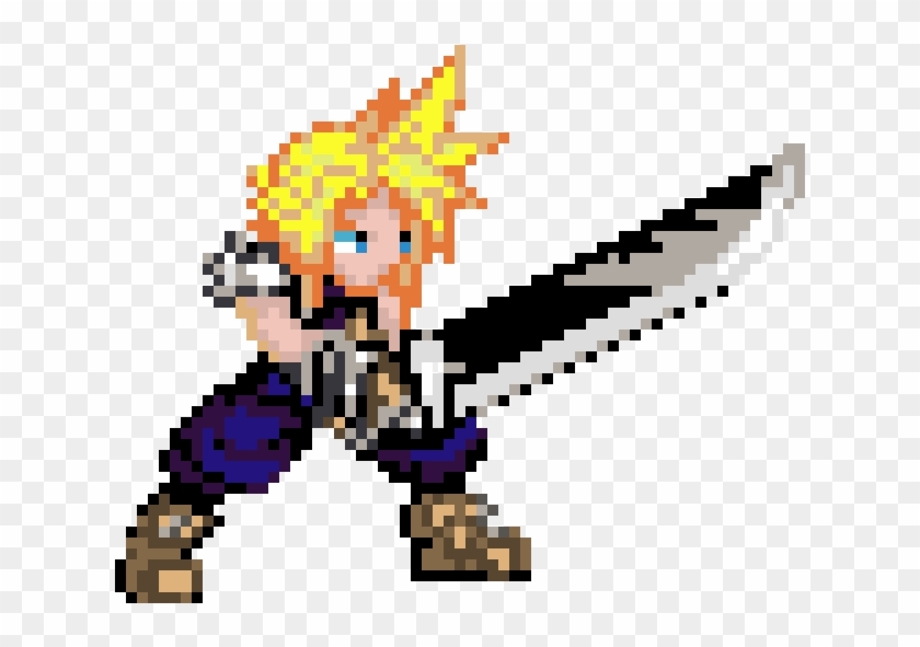 White Cloud - Cloud Strife Pixel Art Clipart (#5447439) - PikPng