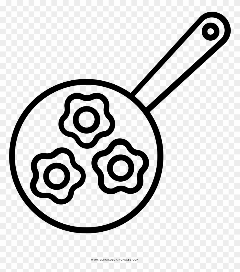 Fried Eggs Coloring Page - Desenho De Frigideira Para Colorir Clipart