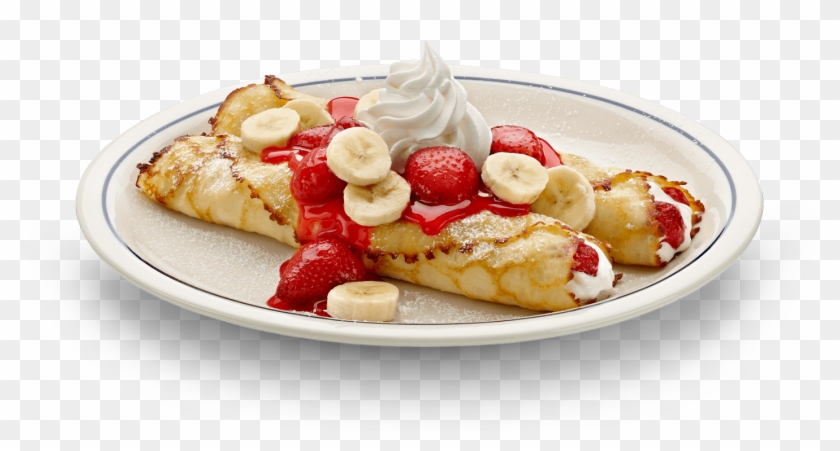 Strawberries And Rich Cream Cheese Fill The Delicate - Fresh Strawberries And Cream Crepe Clipart