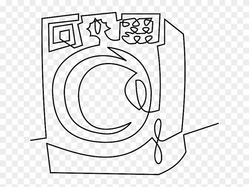 Washing Machine Black And - Washing Machine Drawing Png Clipart