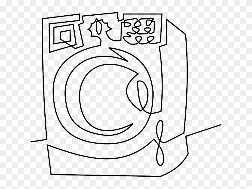Washing Machine Black And - Washing Machine Drawing Png Clipart #5449054