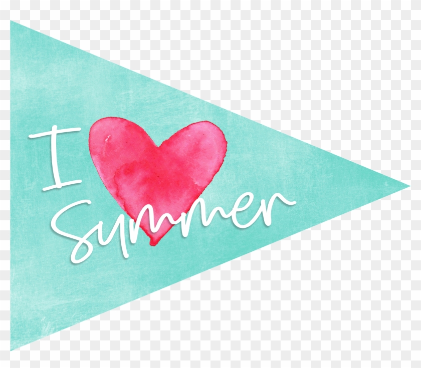 I Heart Summer Party Flags - Heart Clipart