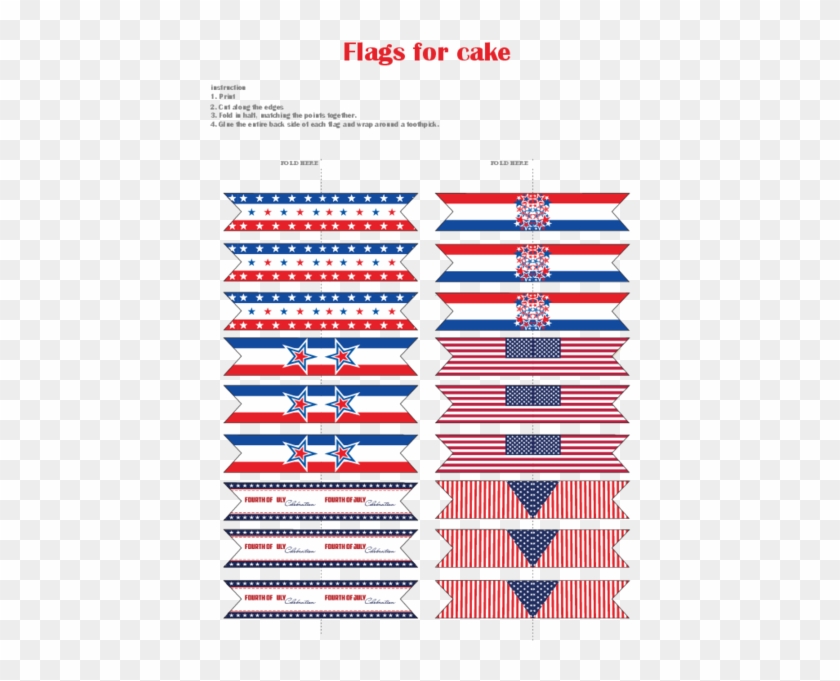 Usa Party Mini Flags For Cakes And Decoration Printables - Majorelle Blue Clipart