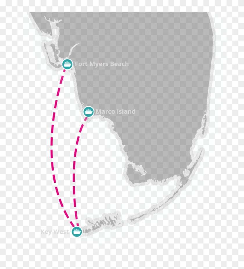 Key West Express Destinations - Key West Express Route Clipart #5452204