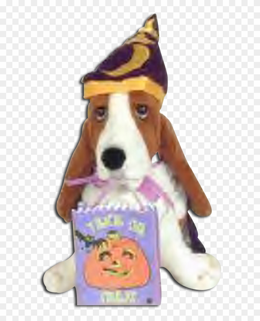 Hushpuppies Halloween Wizard With Trick Or Treat Bag - Basset Hound Wizard Clipart