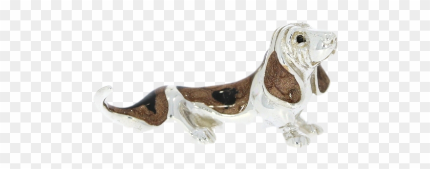 Sterling Silver & Enamel Small Bassett Hound Dog By - Basset Hound Clipart