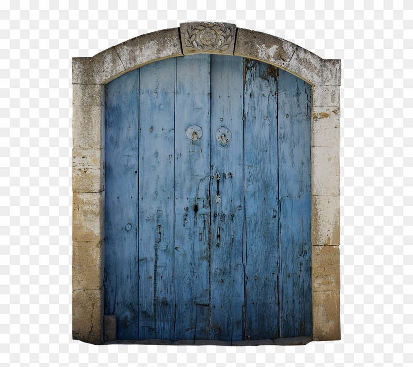 Front Door Door Decorated Blue Window Glass - Door Clipart