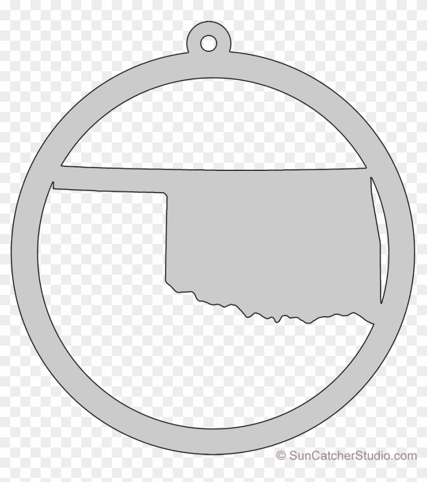 Oklahoma Map Circle Free Scroll Saw Pattern Shape State - Circle Clipart