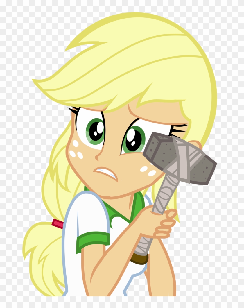 Applejack Artist Floralisole Blonde Clothes Equestria - My Little Pony Equestria Girls Scared Applejack Clipart #5454273