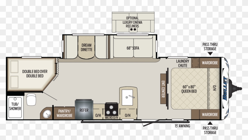 View This Floorplan - 2019 Keystone Bullet 272bhs Clipart