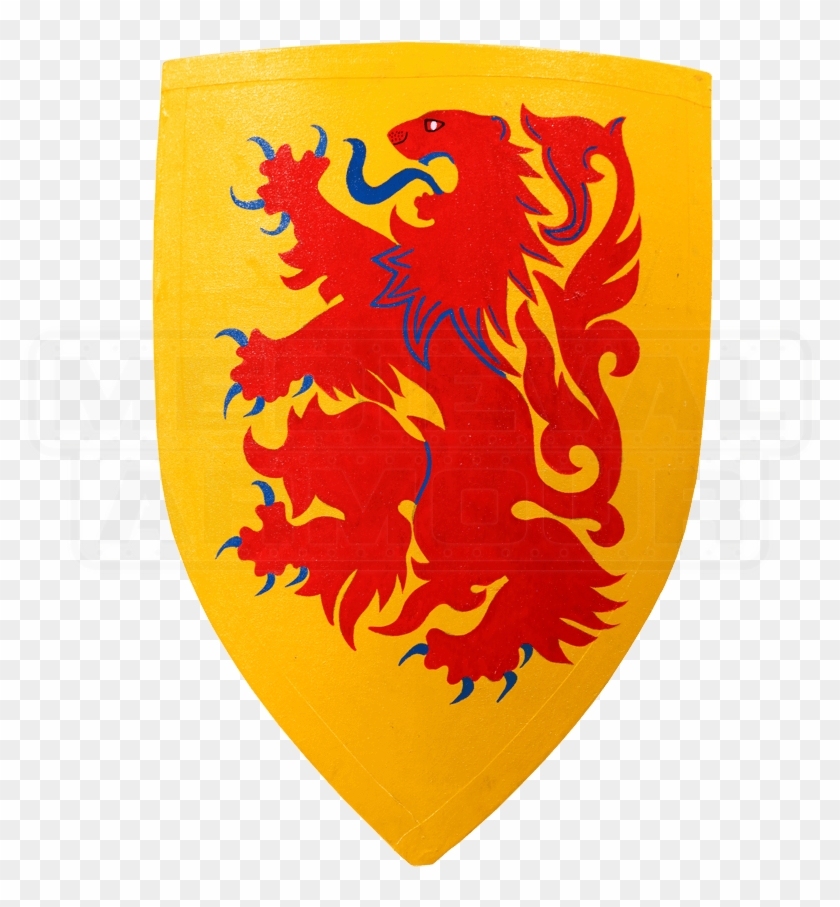 Wooden Crusader Lion Shield - Lion Shield Clipart #5455467